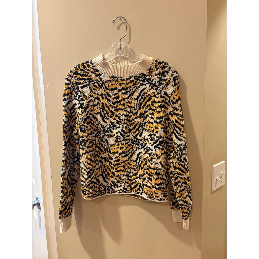 Women's Rachel Comey by target Tiger Print‎ crew Mock Neck Sweater XXS